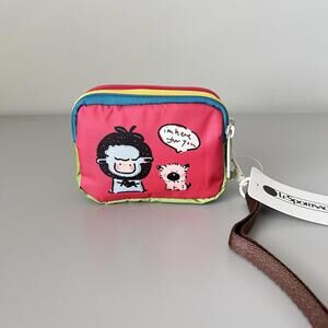 Lesportsac Little Sheep Iris 3zipper Wristlet Wallet NWT